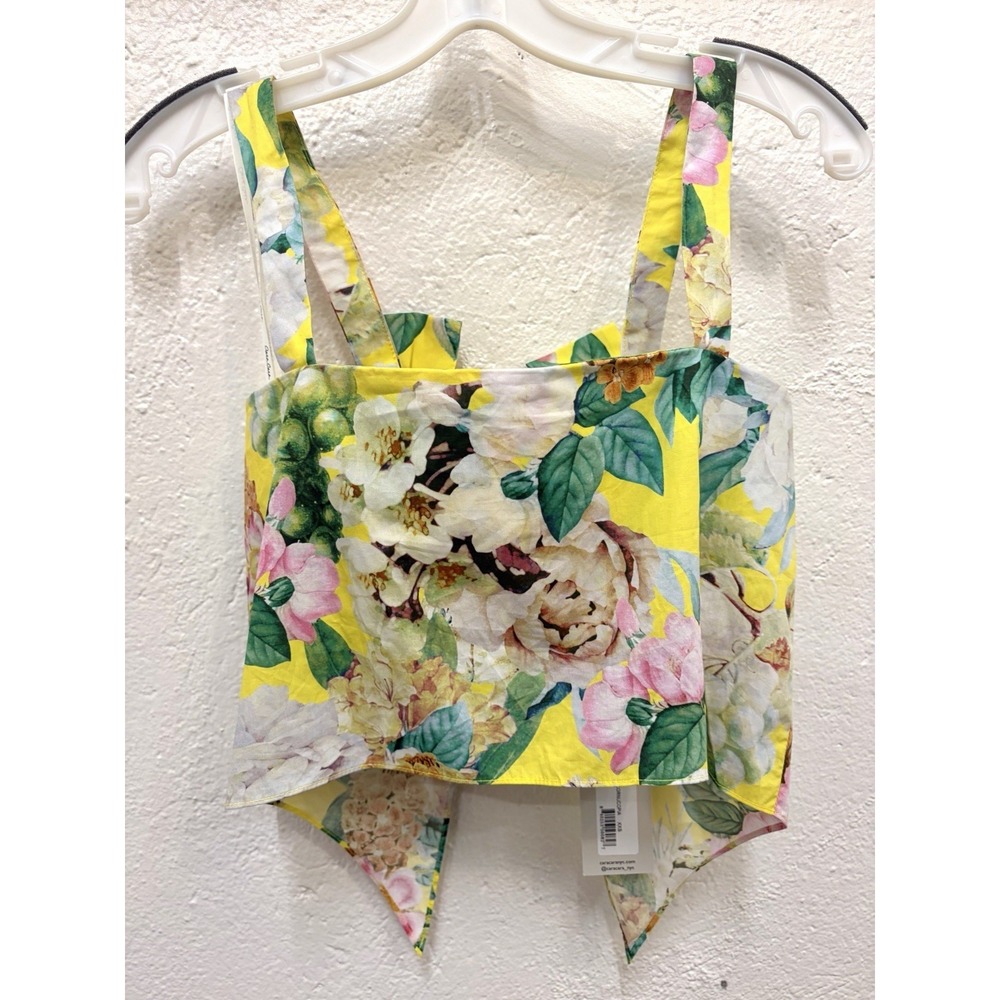 CARA CARA $275 NWT Nancy Layered Floral Poplin Crop Top XXS - Picture 5 of 9